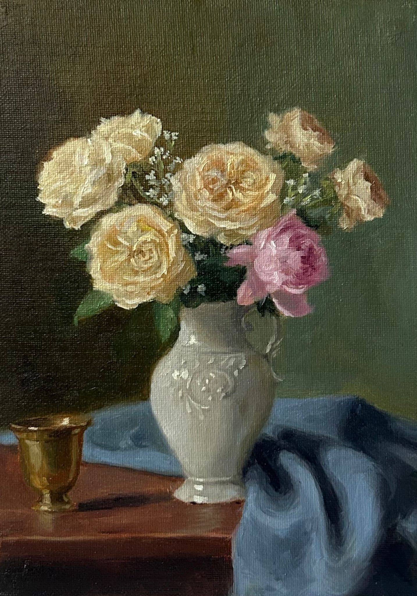 Porcelain Vase with Roses