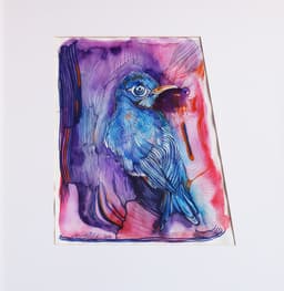 bird in purple world - Görsel 1