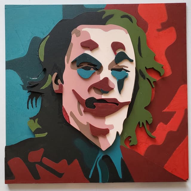 Joker 3D layered portrait