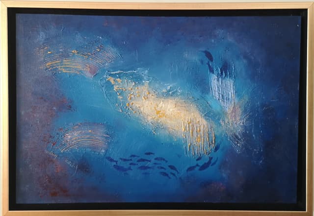 Gökyüzünden... Yağlı boya karışık teknik 40x60