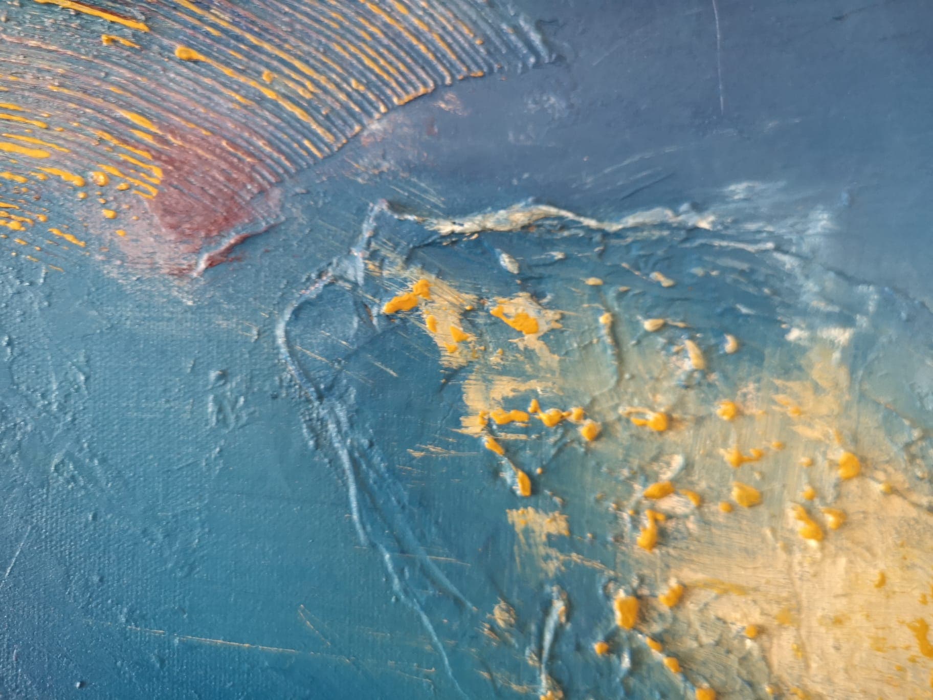 Gökyüzünden... Yağlı boya karışık teknik 40x60 - Görsel 2