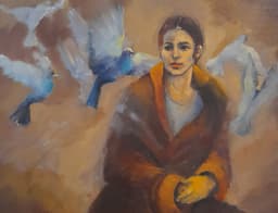 Mavi Kuşlu Kadın - Görsel 1