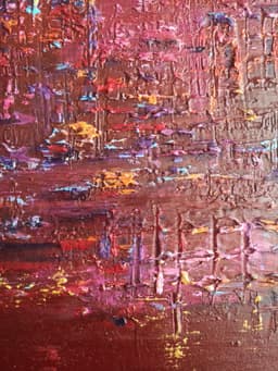 Kırmızı Soyut çalışma Yağlı boya 40x40 - Görsel 2