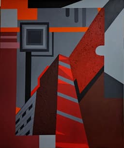 Abstract Geometry V / Acrylic on canvas / 2023 / 100x120 cm - Görsel 1