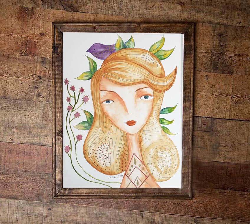 Mor Kuşlu Kız - Görsel 1