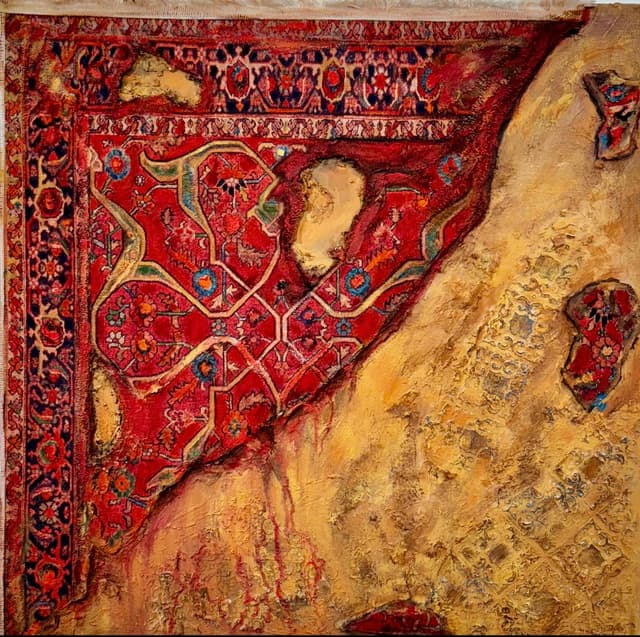 Yanan halı kalan iz